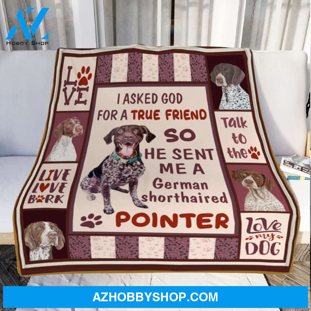 True Friend I Love My German Shorthaired Pointer Dog Blanket Gift For Dog Lovers Birthday Gift Home Decor Bedding Couch Sofa Soft and Comfy Cozy