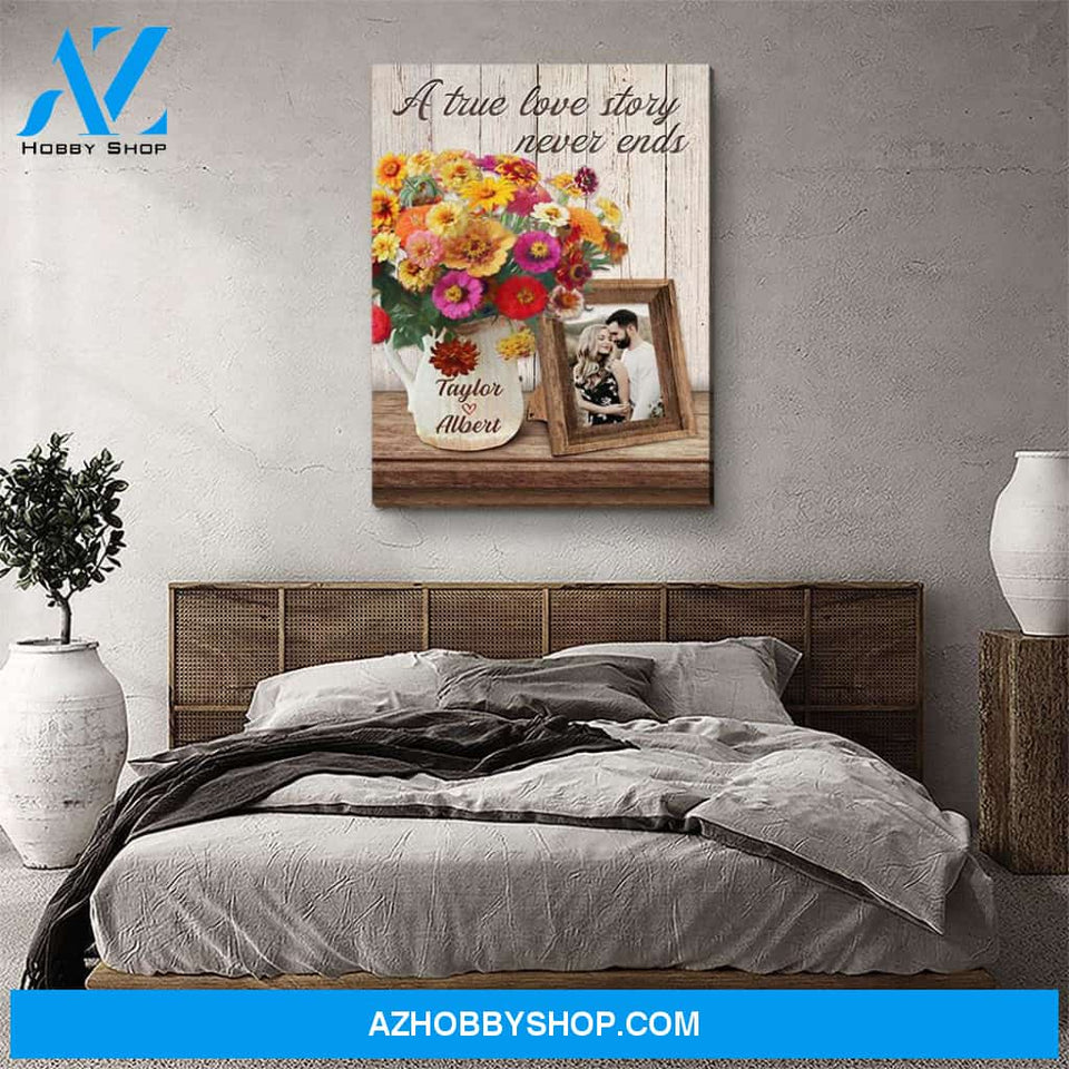 True Love Story - Personalized Custom Photo Canvas