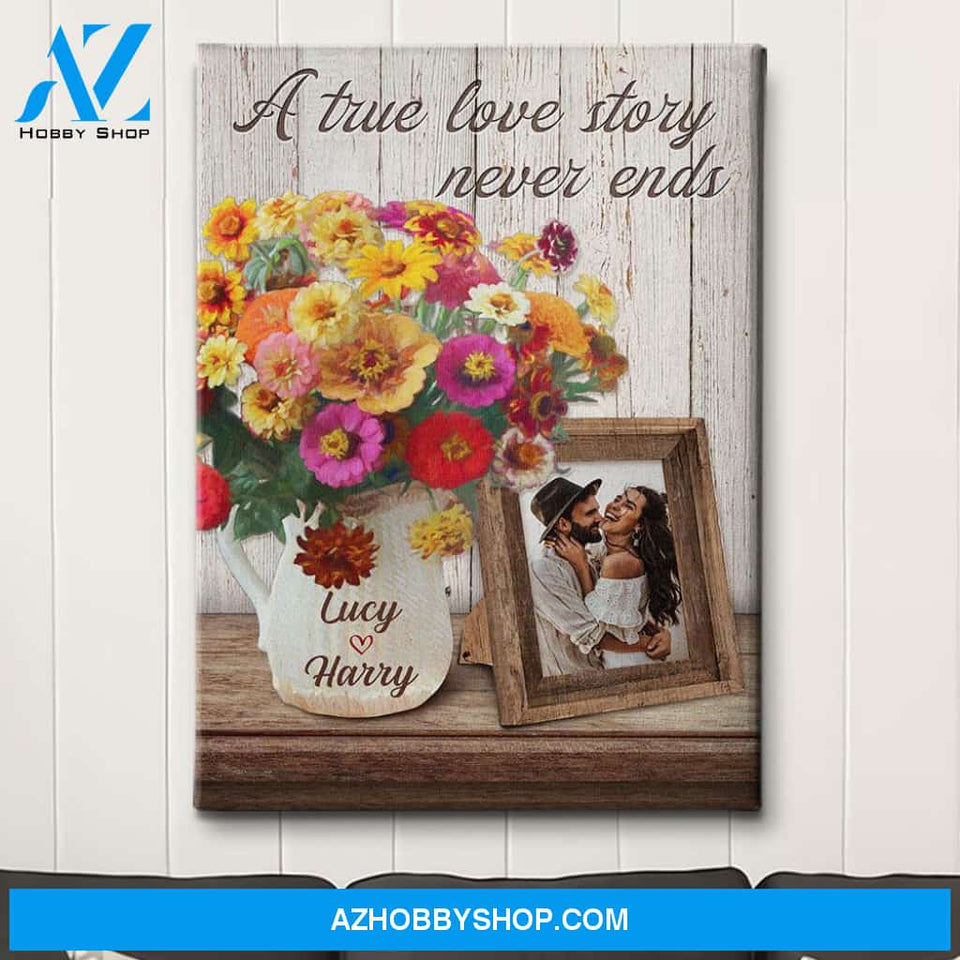 True Love Story - Personalized Custom Photo Canvas