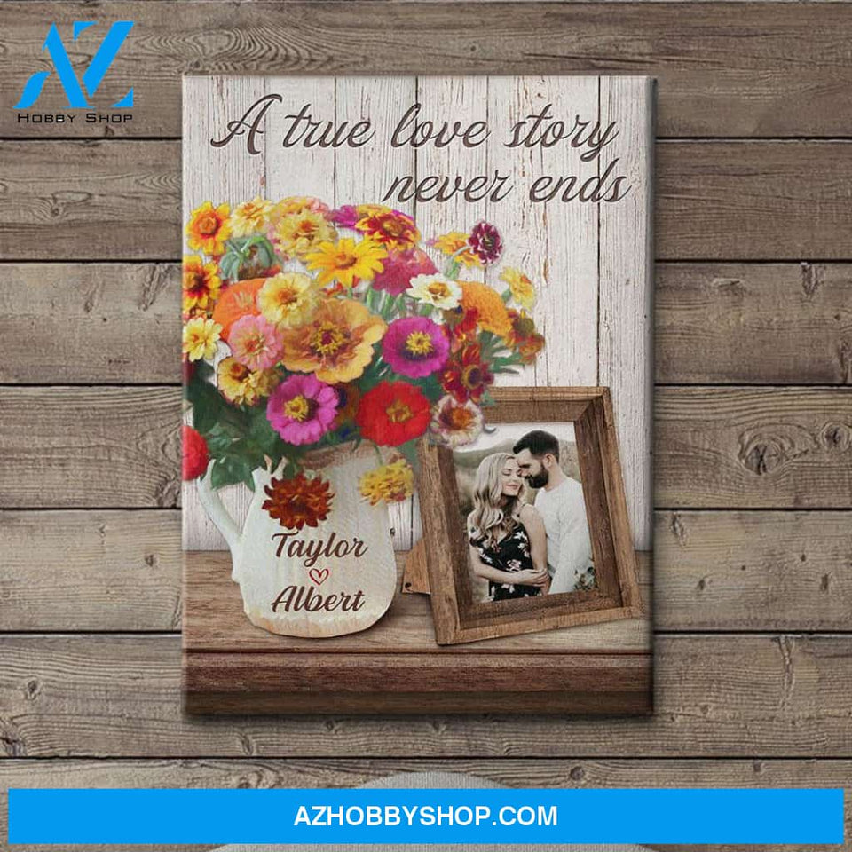 True Love Story - Personalized Custom Photo Canvas