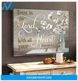 Trust In The Lord Hummingbird Premium Wall Art Canvas