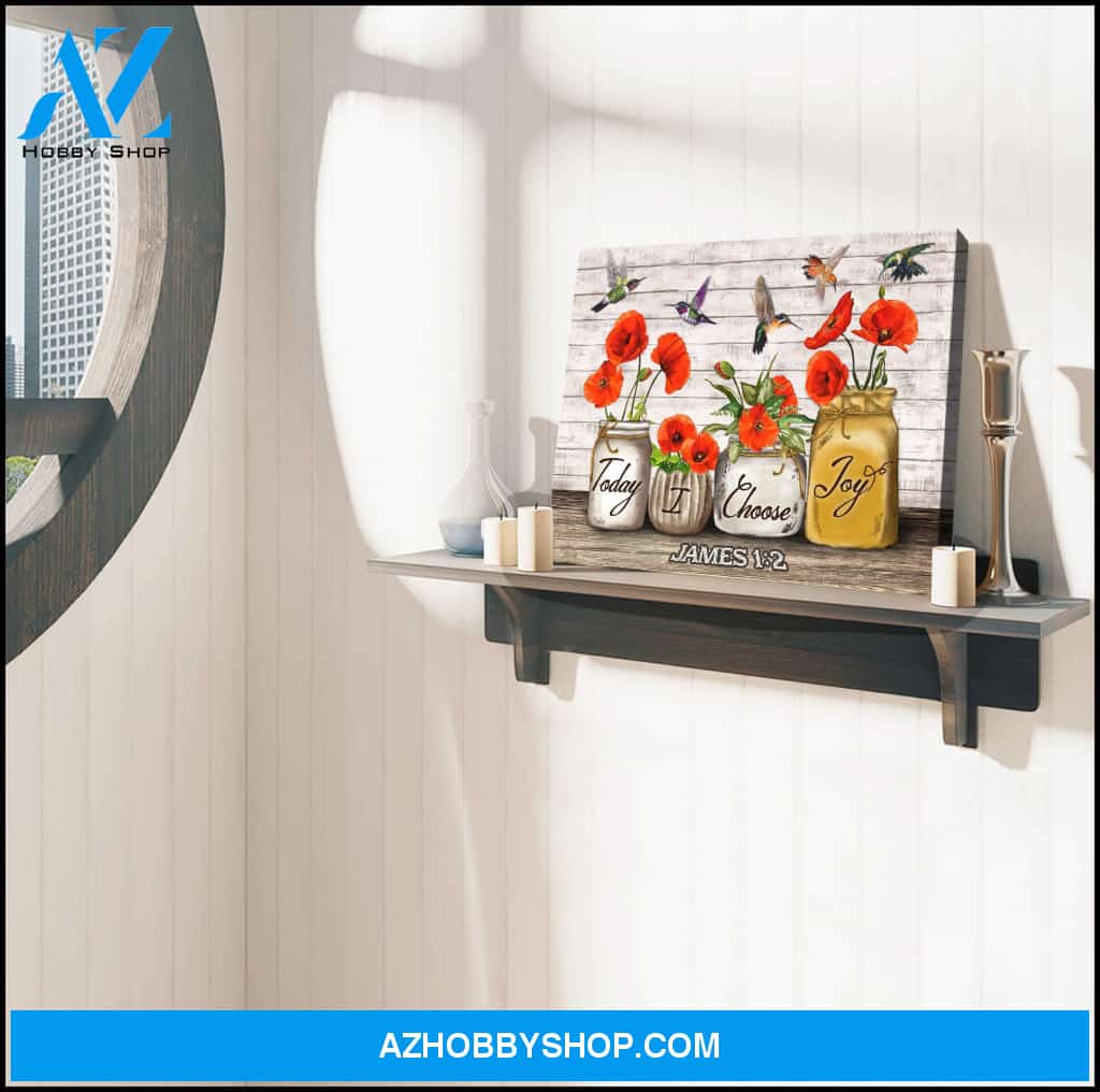 Tulips and Hummingbirds Today I Choose Joy Canvas Wall Art