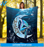 Turle Blanket, Deep Sea Viwe Turtle Fleece Blanket,