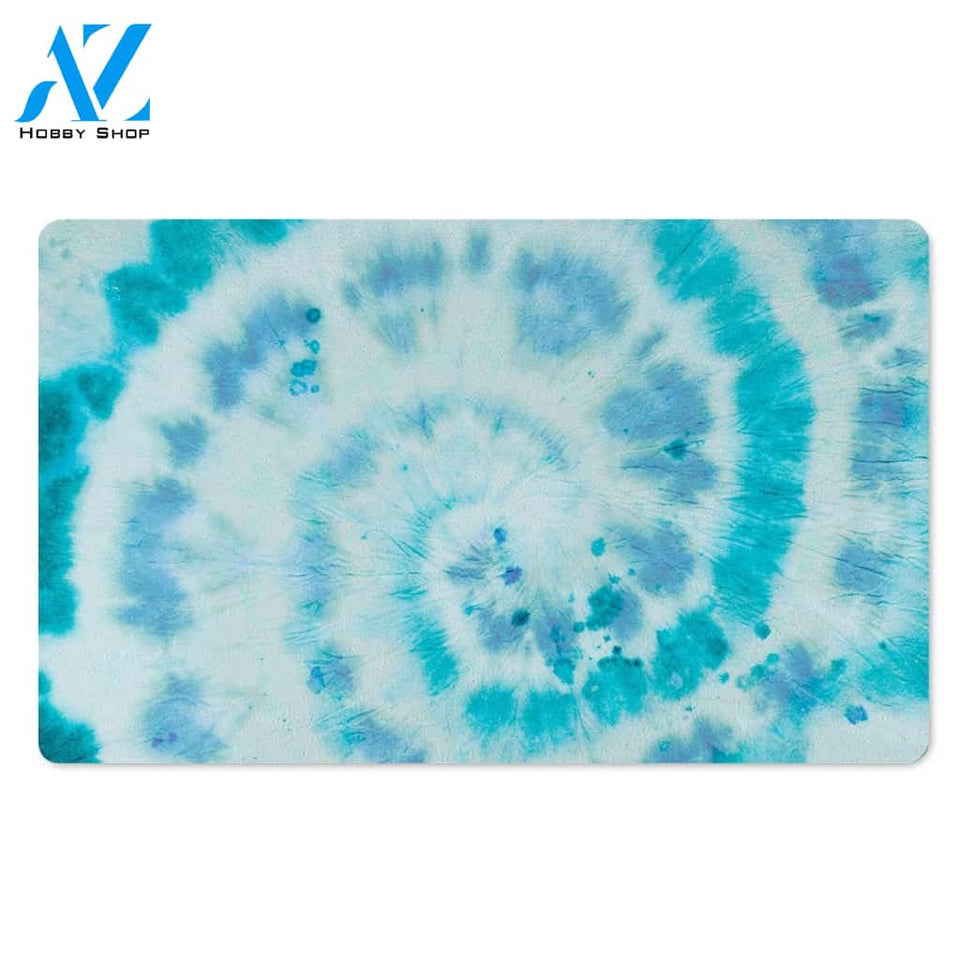 Turquoise Tie Dye Door Mat