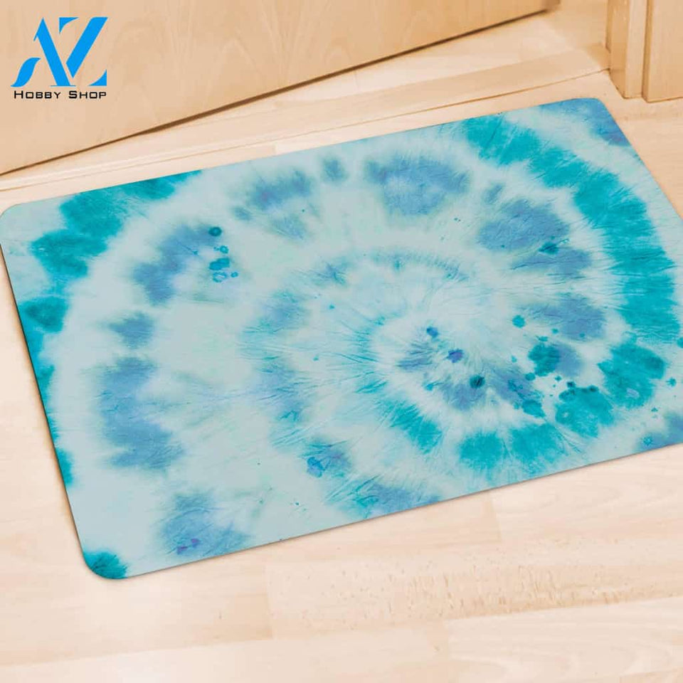 Turquoise Tie Dye Door Mat