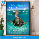 Turtle Advice From A Sea Turtle Canvas And Poster, Wall Decor Visual Art