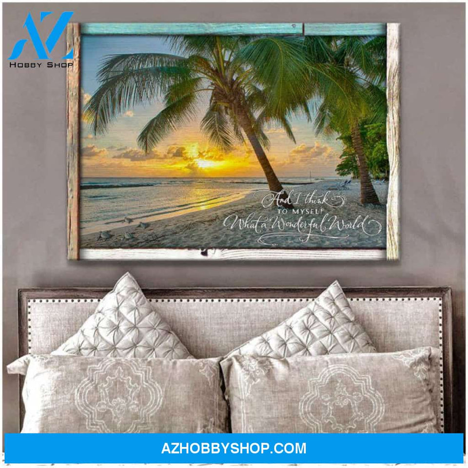 Turtle And Beach Canvas - Hanging Art For Living Room