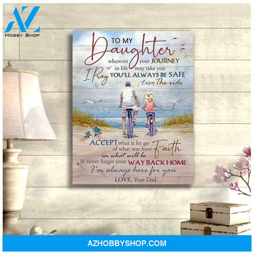 Top #33 Turtle and Beach Canvas To My Daughter Canvas Wall Art, Wall Decor Visual Art