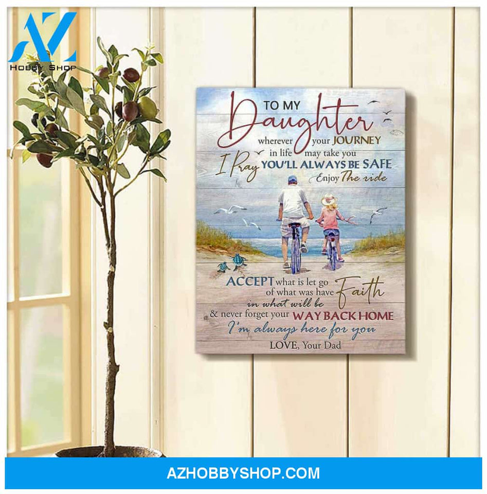 Top #33 Turtle and Beach Canvas To My Daughter Canvas Wall Art, Wall Decor Visual Art