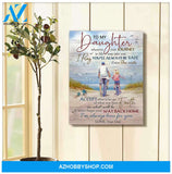 Top #33 Turtle and Beach Canvas To My Daughter Canvas Wall Art, Wall Decor Visual Art