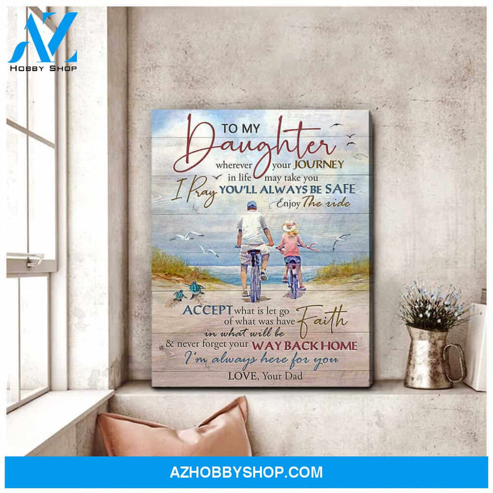 Top #33 Turtle and Beach Canvas To My Daughter Canvas Wall Art, Wall Decor Visual Art