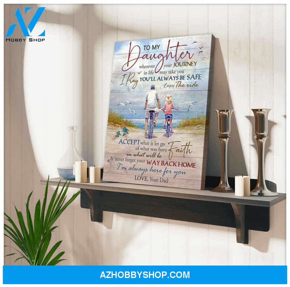 Top #33 Turtle and Beach Canvas To My Daughter Canvas Wall Art, Wall Decor Visual Art