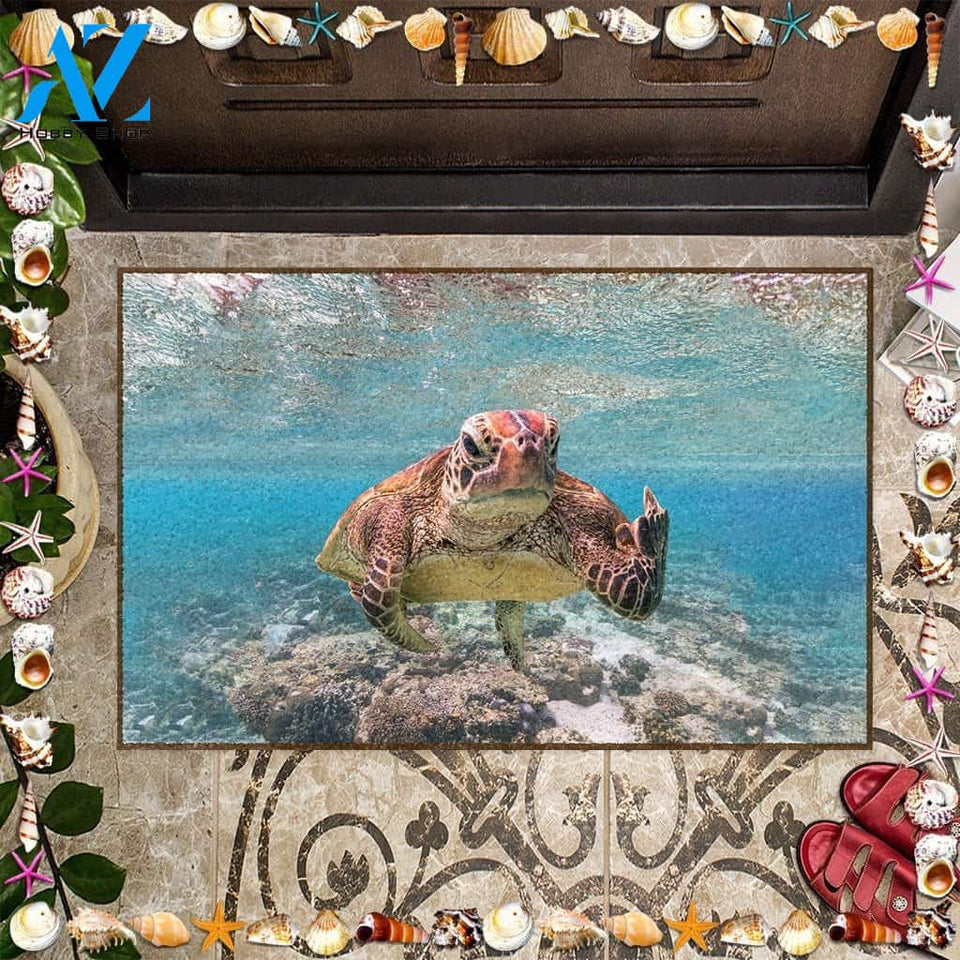 Turtle Animal Ocean Doormat | Welcome Mat | House Warming Gift