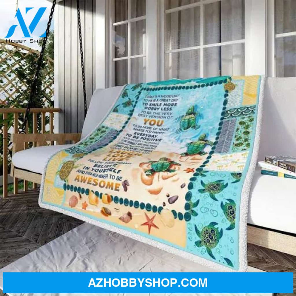 Turtle Beach Today Is A Good Day Sofa Throw Blanket