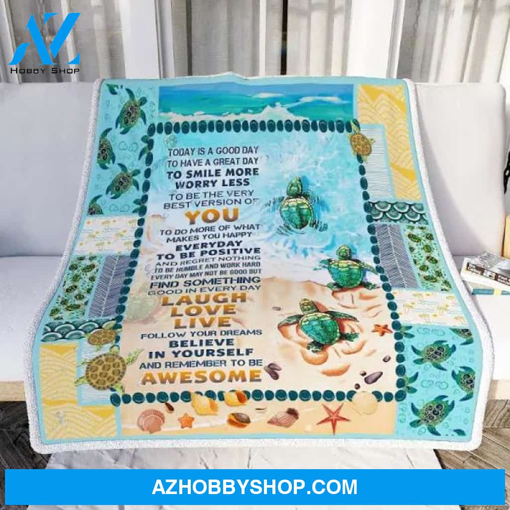 Turtle Beach Today Is A Good Day Sofa Throw Blanket