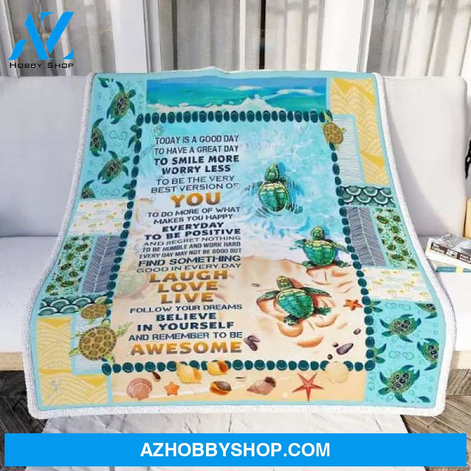 Turtle Beach Today Is A Good Day Sofa Throw Blanket