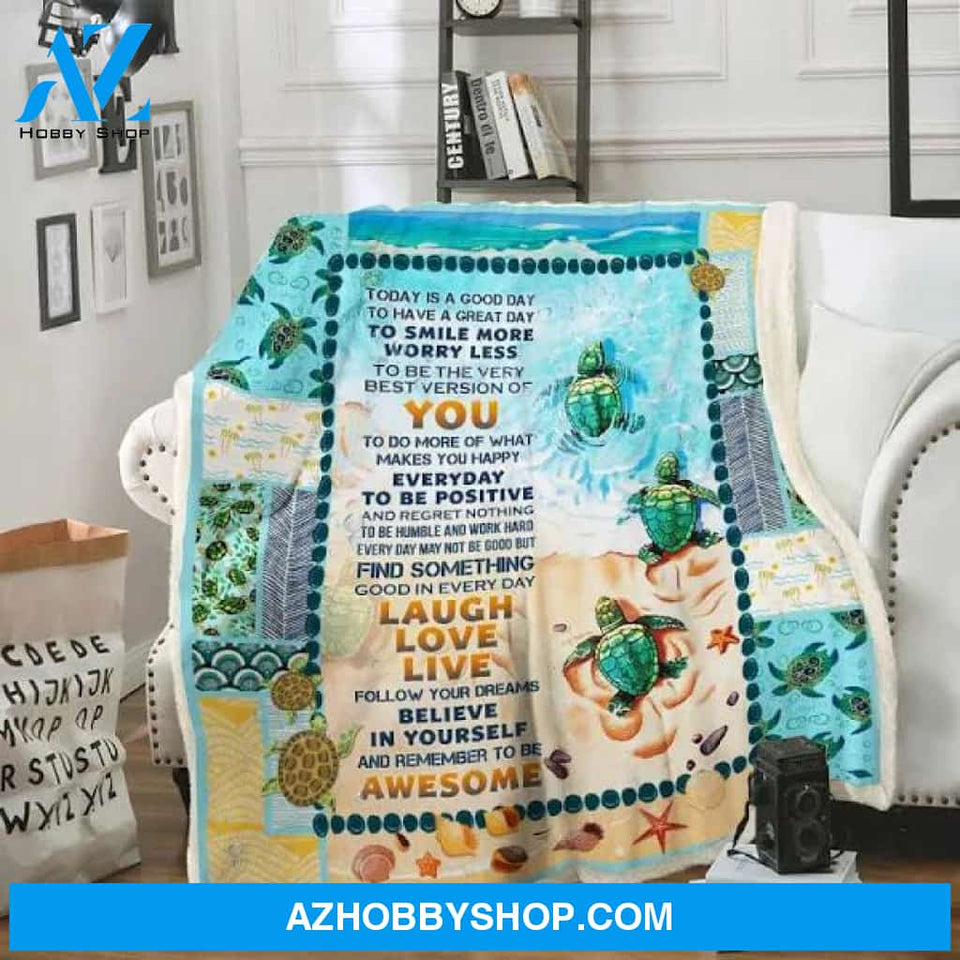 Turtle Beach Today Is A Good Day Sofa Throw Blanket