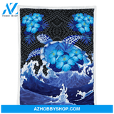 Turtle Blanket, Blue Turtle Gift For Turtle Lover Ocean Lover