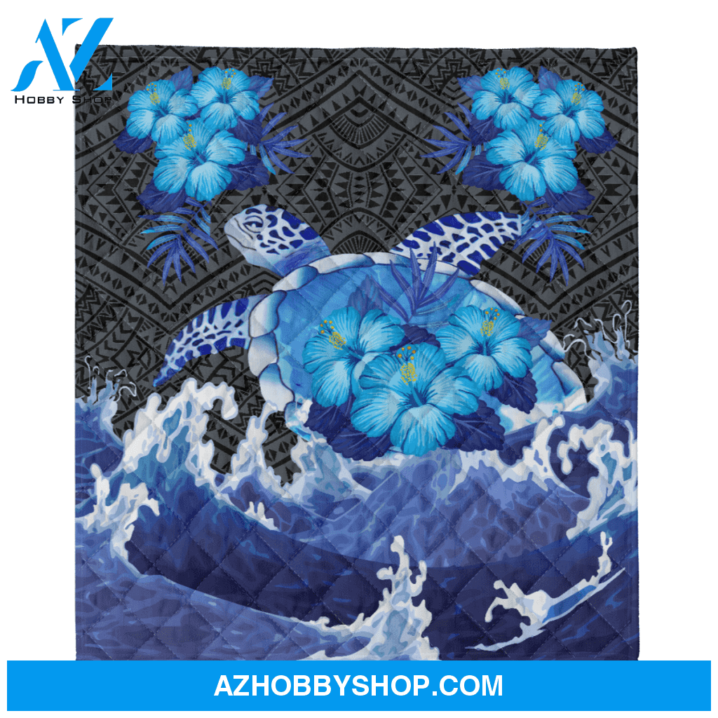 Turtle Blanket, Blue Turtle Gift For Turtle Lover Ocean Lover