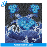 Turtle Blanket, Blue Turtle Gift For Turtle Lover Ocean Lover