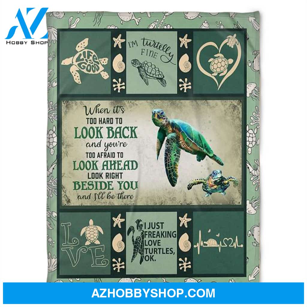 Turtle Blanket, I'm Turtelly Fine, Soft Blanket, Fleece Blanket.Gift For Friend Family Home Decor Bedding Couch Sofa Soft And Comfy Cozy