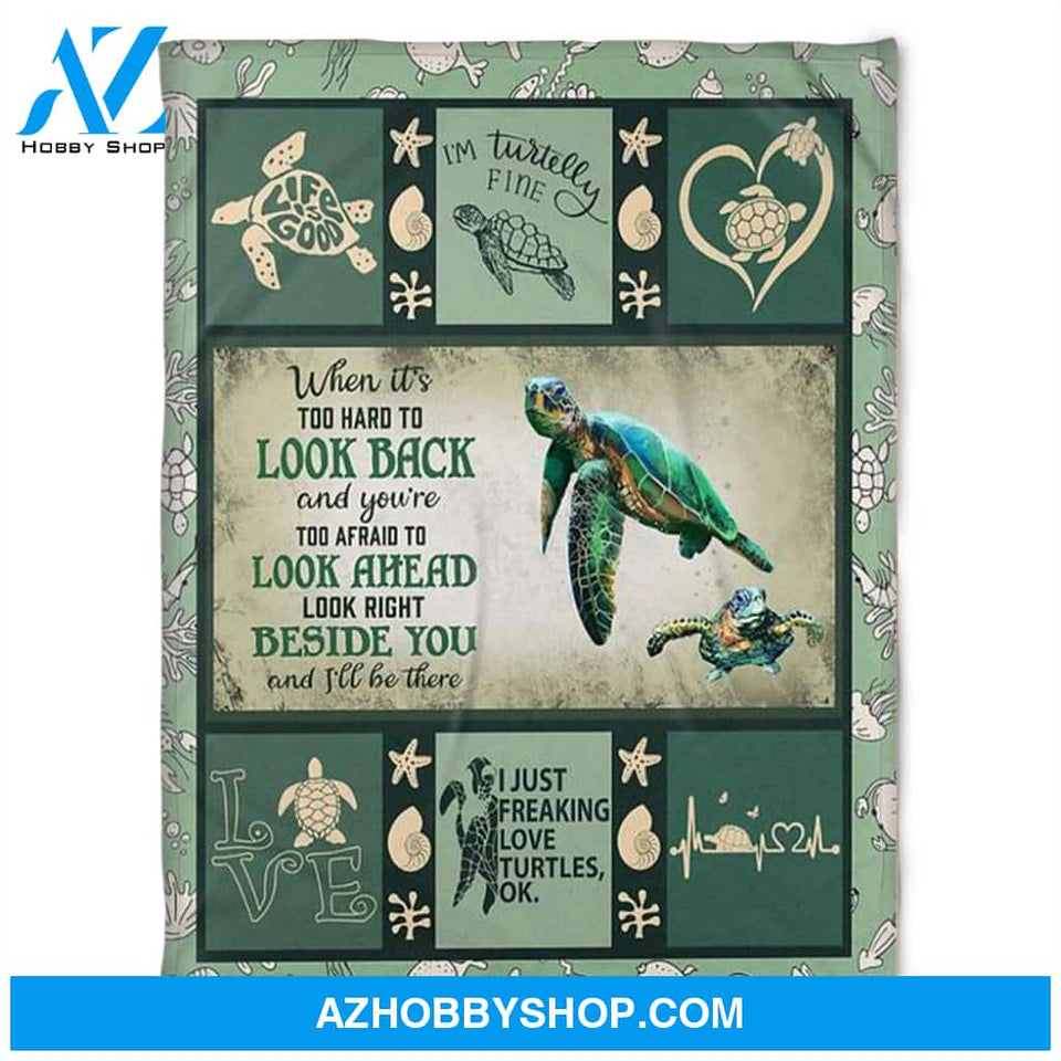 Turtle Blanket, I'm Turtelly Fine, Soft Blanket, Fleece Blanket.Gift For Friend Family Home Decor Bedding Couch Sofa Soft And Comfy Cozy