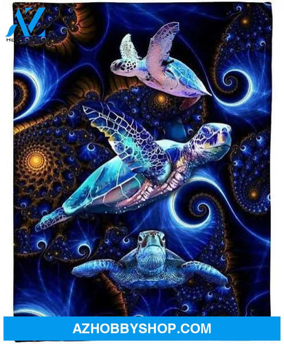 Turtle Blanket, In Ocean With Turtle Gift For Turtle Lovers