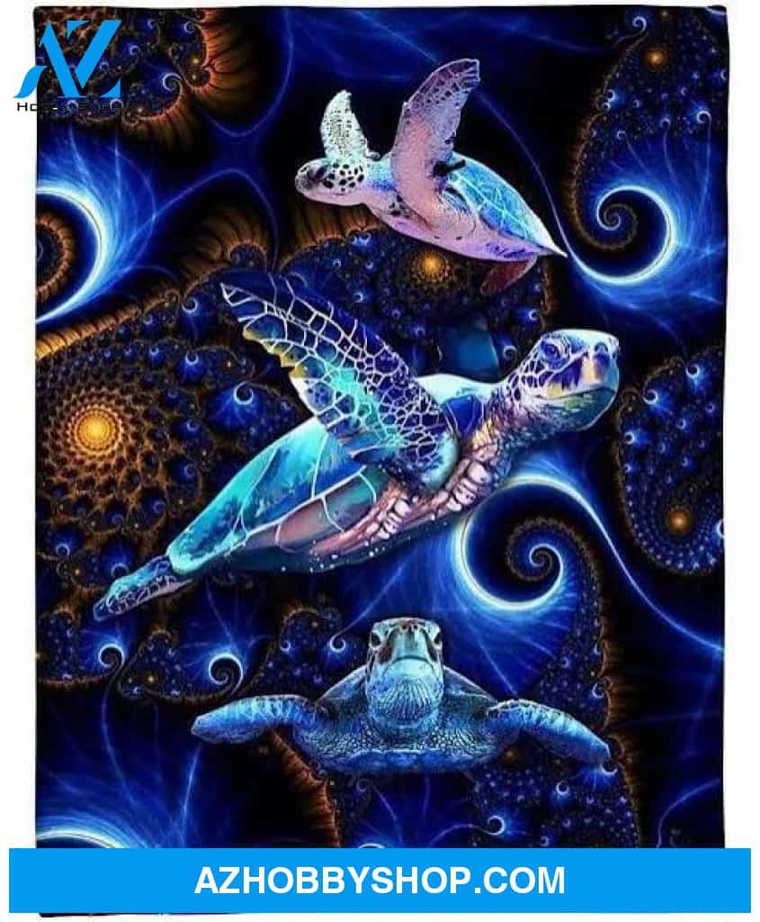 Turtle Blanket, In Ocean With Turtle Gift For Turtle Lovers