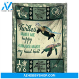 Turtle Blanket, My Head Hurt, Soft Blanket, Fleece Blanket.Gift For Friend Family Home Decor Bedding Couch Sofa Soft and Comfy Cozy