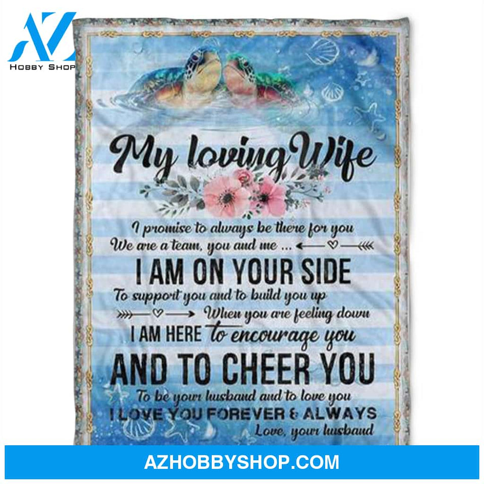 Turtle Blanket, My Loving Wife, Love Your Husband, Soft Blanket.Gift For Friend Family Home Decor Bedding Couch Sofa Soft and Comfy Cozy