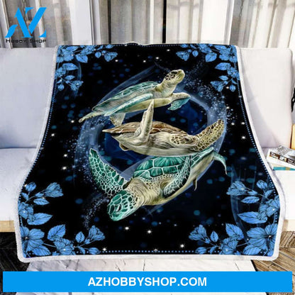 Turtle Blanket, Turtle Ocean 6 Fleece Blanket