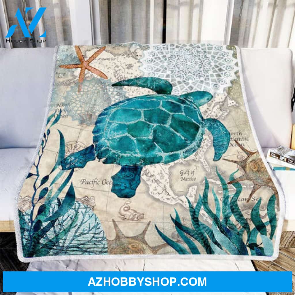 Turtle Blanket, Turtle Ocean Gift For Family Turtle Lovers