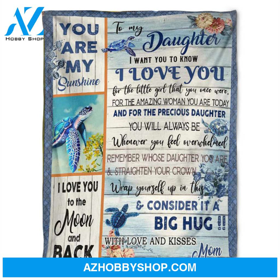 Turtle Blanket, To My Daughter, I Want You To Know, I Love You,Soft Blanket.Gift For Friend Family Home Decor Bedding Couch Sofa Soft and Comfy Cozy