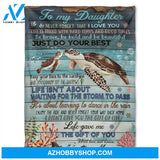 Turtle Blanket,To My Daughter, Life Is Filled With Hard Times And Good Times,Gift For Friend Family Home Decor Bedding Couch Sofa Soft and Comfy Cozy