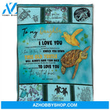 Turtle Blanket, To My Daughter, Love You So Much, Soft Blanket, Fleece Blanket.Gift For Friend Family Home Decor Bedding Couch Sofa Soft and Comfy Cozy