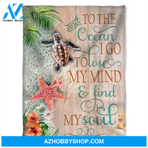 Turtle Blanket, To The Ocean, Soft Blanket, Fleece Blanket.Gift For Friend Family Home Decor Bedding Couch Sofa Soft and Comfy Cozy