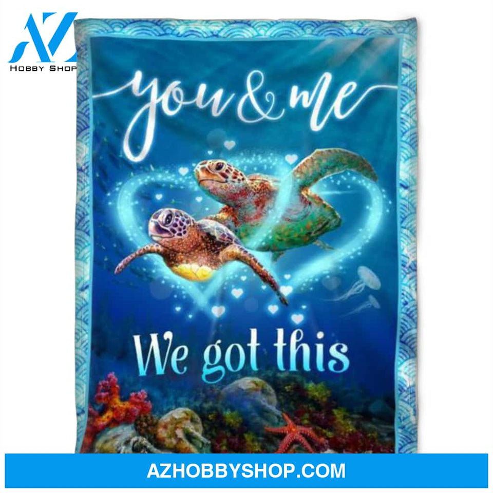 Turtle Blanket, You And Me We Got This, Soft Blanket, Fleece Blanket.Gift For Friend Family Home Decor Bedding Couch Sofa Soft and Comfy Cozy