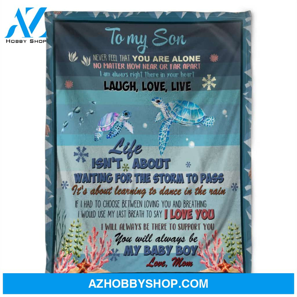 Turtle Blanket, You Will Always Be My Baby Boy, Soft Blanket, Fleece Blanket.Gift For Friend Family Home Decor Bedding Couch Sofa Soft and Comfy Cozy