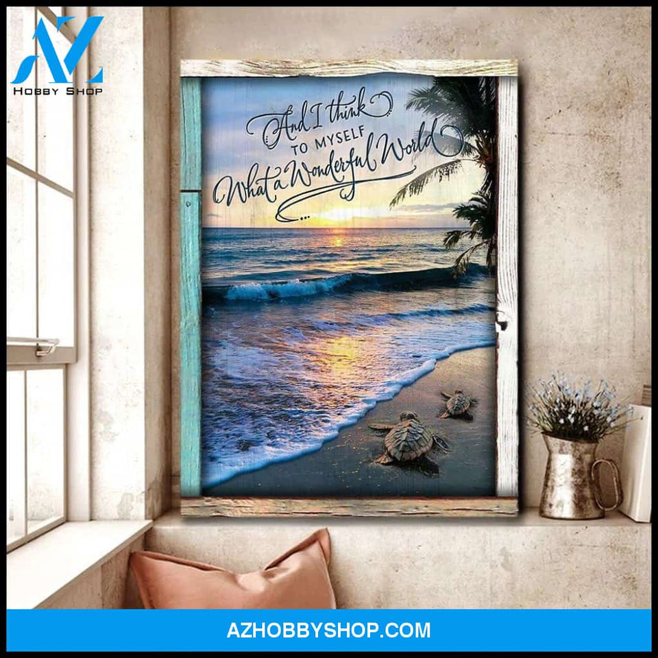 Turtle Canvas - Hanging Art Above Bed