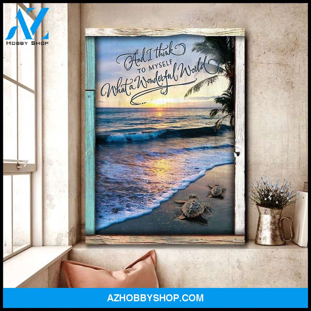 Turtle Canvas - Hanging Art Above Bed