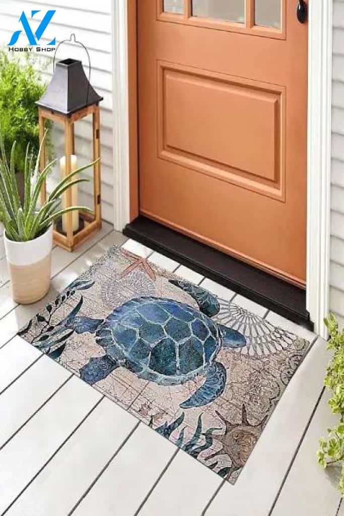 Turtle Doormat Welcome Mat Housewarming Gift Home Decor Funny Doormat Gift For Turtle Lovers