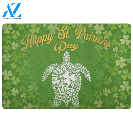 Turtle Doormat Happy St. Patrick's Day | Welcome Mat | House Warming Gift