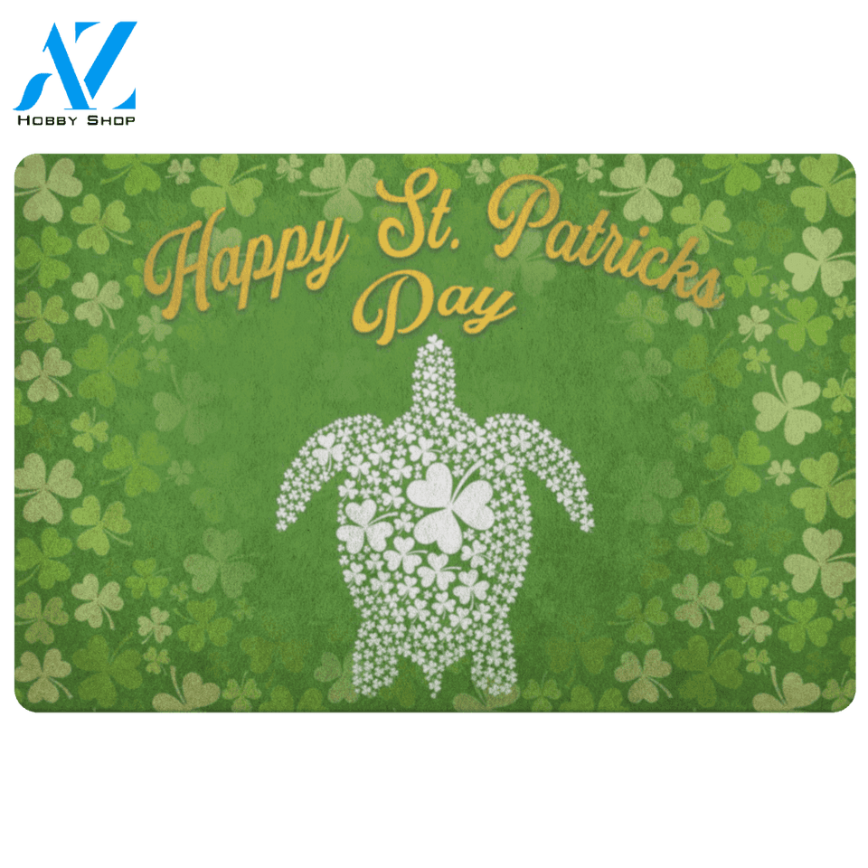 Turtle Doormat Happy St. Patrick's Day | Welcome Mat | House Warming Gift