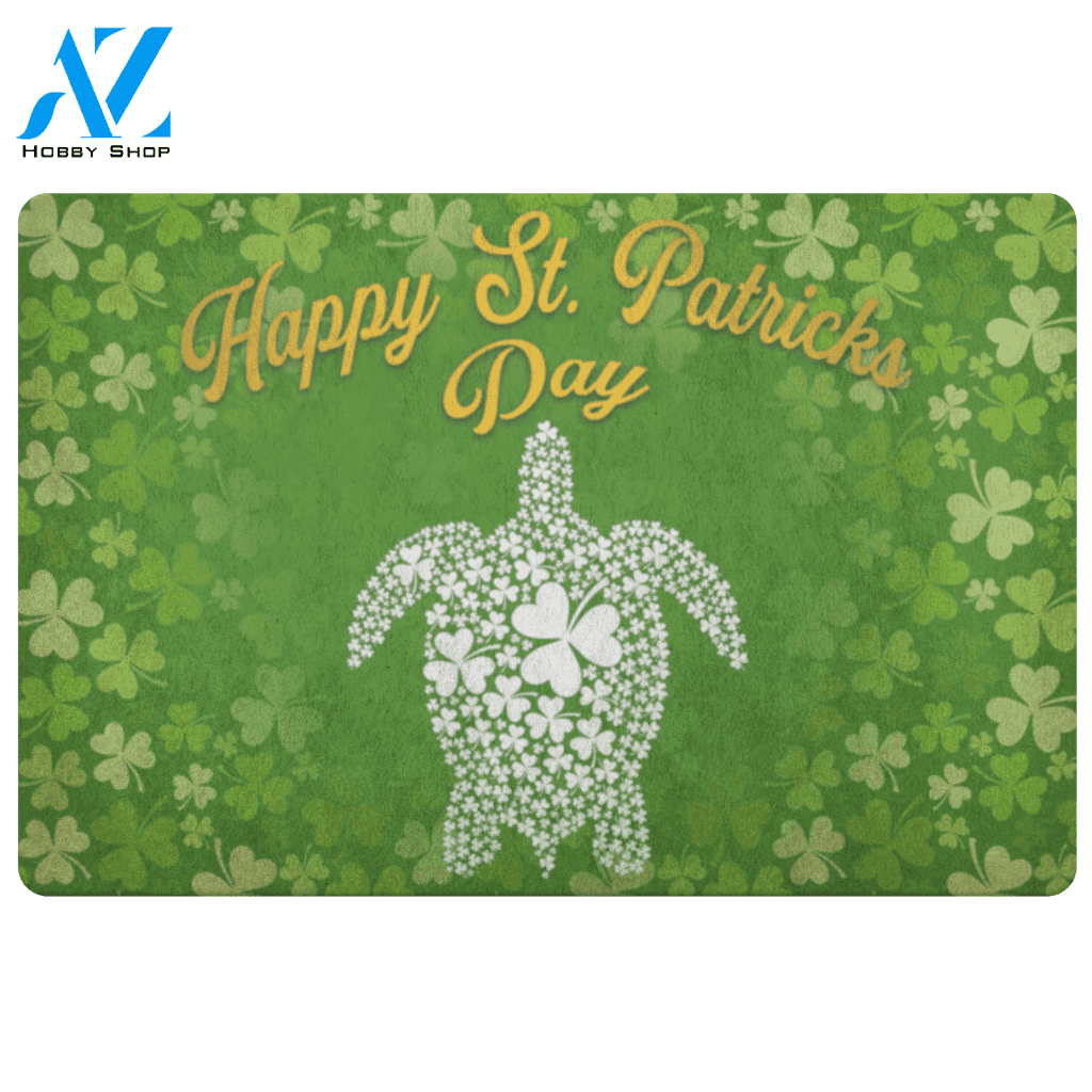 Turtle Doormat Happy St. Patrick's Day | Welcome Mat | House Warming Gift
