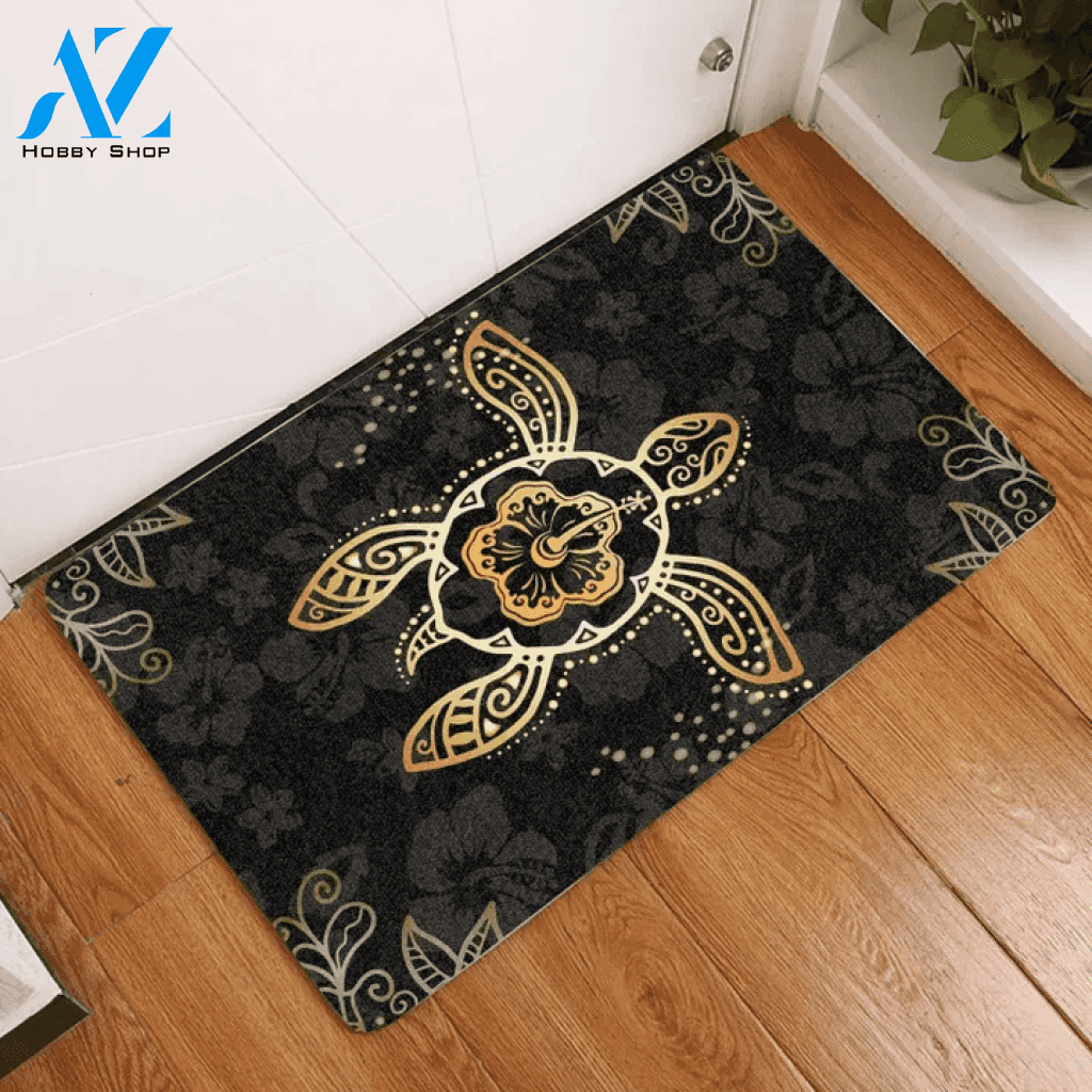 Turtle Gold Easy Clean Welcome DoorMat | Felt And Rubber | DO2371
