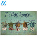 Turtle In This House We Are Real Indoor And Outdoor Doormat Warm House Gift Welcome Mat Gift For Turtle Lovers