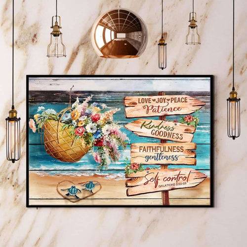Turtle Love Joy Peace Patience Kindness Goodness Paper Poster No Frame Matte Canvas Wall Decor