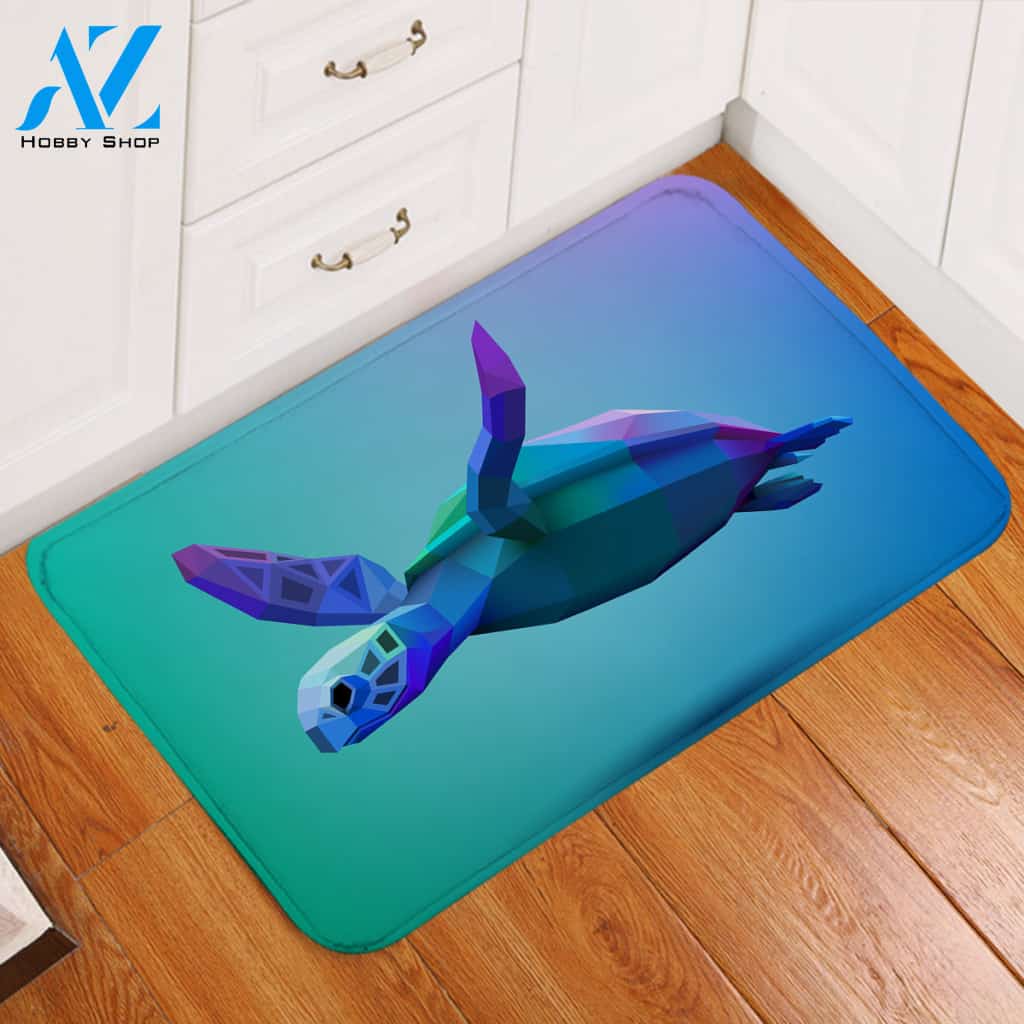 Turtle Model Blue Door Mat