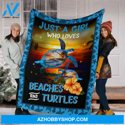 Turtle Premium Blanket Just A Girl Fleece Blanket