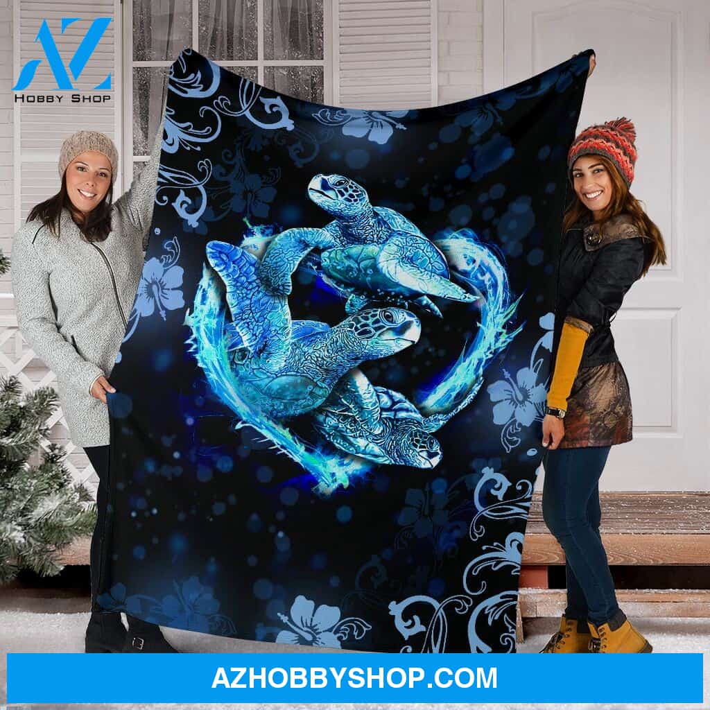 Turtle Premium Blanket We Love Turtle Fleece Blanket